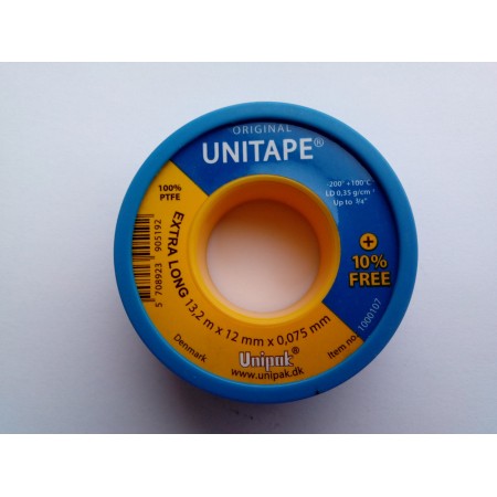 Фум-лента UNITAPE (13,2 м х 12 мм х 0,075 мм), Unipak