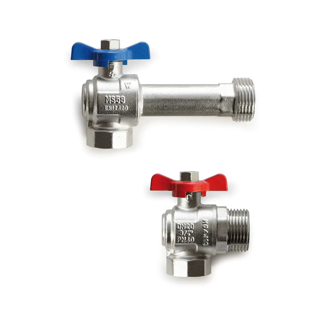 Комплект угловых шаровых кранов KG25V для коллектора 1"х1", HANSA Комплект угловых шаровых кранов KG25V для коллектора 1"х1", HANSA