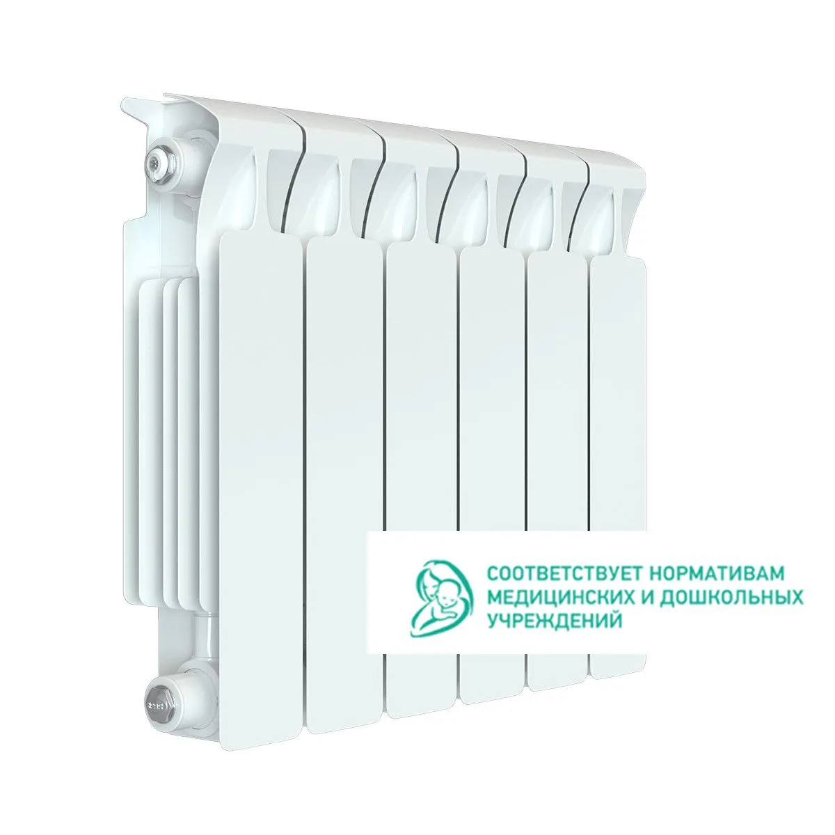 Биметаллический радиатор Rifar Monolit 350 6 секций с боковым подключением Биметаллический радиатор Rifar Monolit 350 6 секций с боковым подключением