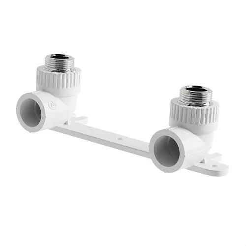 Водорозетка полипропиленовая двойная с НР и креплением 20x1/2", SLT AQUA заказать Водорозетка полипропиленовая двойная с НР и креплением 20x1/2", SLT AQUA купить