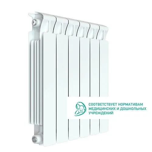 Радиатор биметаллический Rifar Monolit 500, 6 секций, белый, боковое подключение заказать Радиатор биметаллический Rifar Monolit 500, 6 секций, белый, боковое подключение купить