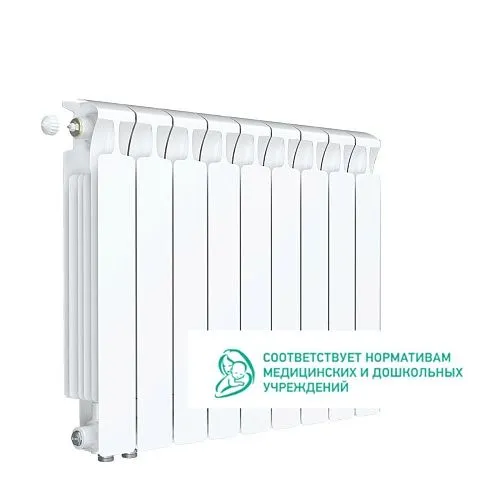 Биметаллический радиатор Rifar Monolit Ventil 500 9 секций с нижним левым подключением заказать Биметаллический радиатор Rifar Monolit Ventil 500 9 секций с нижним левым подключением купить