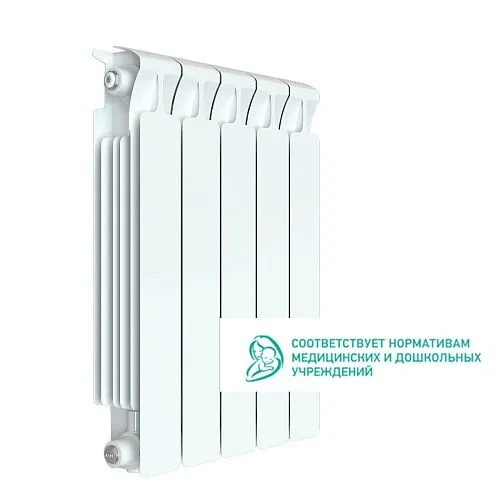 Радиатор биметаллический Rifar Monolit 500, 5 секций, белый, боковое подключение купить