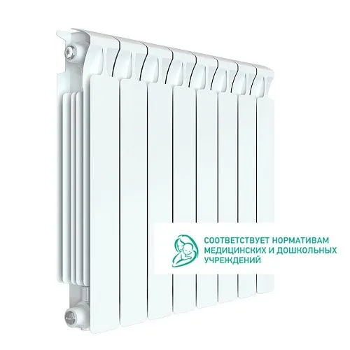 Радиатор биметаллический Rifar Monolit 500, 8 секций, белый, боковое подключение купить