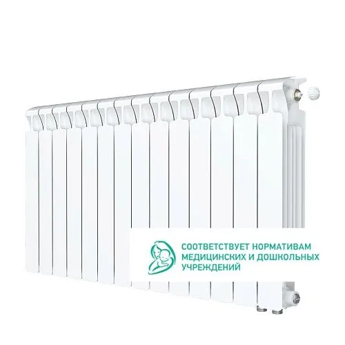 Биметаллический радиатор Rifar Monolit Ventil 500 14 секций с нижним правым подключением заказать Биметаллический радиатор Rifar Monolit Ventil 500 14 секций с нижним правым подключением купить