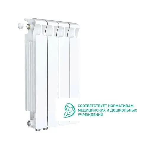 Биметаллический радиатор Rifar Monolit Ventil 500 4 секции с нижним левым подключением заказать Биметаллический радиатор Rifar Monolit Ventil 500 4 секции с нижним левым подключением купить