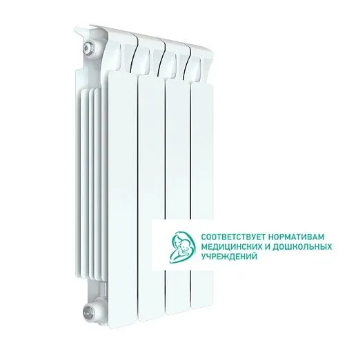 Радиатор биметаллический Rifar Monolit 500, 4 секции, белый, боковое подключение купить