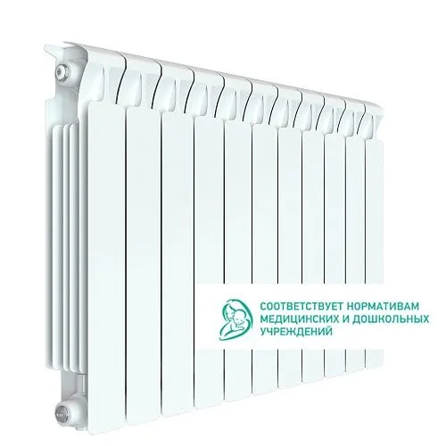 Радиатор биметаллический Rifar Monolit 500, 11 секций, белый, боковое подключение заказать Радиатор биметаллический Rifar Monolit 500, 11 секций, белый, боковое подключение купить
