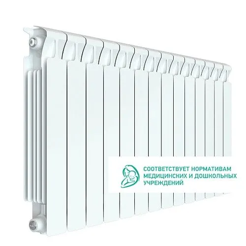 Радиатор биметаллический Rifar Monolit 500, 14 секций, белый, боковое подключение заказать Радиатор биметаллический Rifar Monolit 500, 14 секций, белый, боковое подключение купить