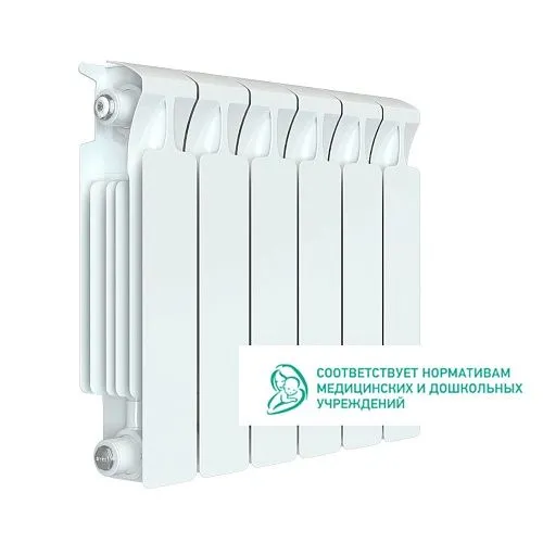 Биметаллический радиатор Rifar Monolit 350 6 секций с боковым подключением заказать Биметаллический радиатор Rifar Monolit 350 6 секций с боковым подключением купить
