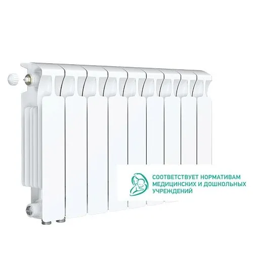 Биметаллический радиатор Rifar Monolit Ventil 350 9 секций с нижним левым подключением купить