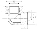 Отвод ППР с внутренней резьбой (ВР) Ø25x3/4&amp;quot;, SLT AQUA