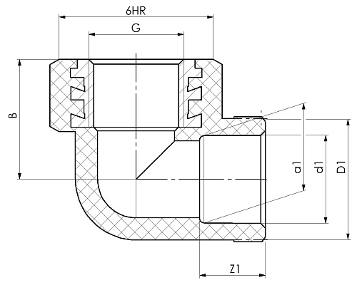 Отвод ППР с внутренней резьбой (ВР) Ø25x3/4&amp;quot;, SLT AQUA