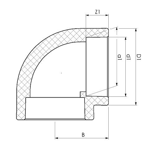 Отвод ППР Ø90x90°, SLT AQUA