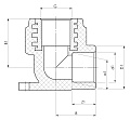 Водорозетка полипропиленовая с ВР и креплением 20x1/2&amp;quot;, SLT AQUA