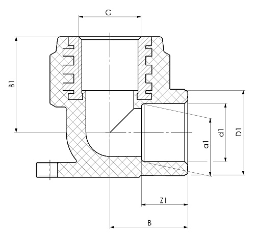 Водорозетка полипропиленовая с ВР и креплением 20x1/2&amp;quot;, SLT AQUA