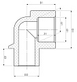 Отвод ППР внутренний/наружный Ø20x90°, SLT AQUA