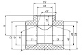 Тройник переходной полипропиленовый ППР 63x40x63, SLT AQUA