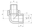 Отвод ППР с наружной резьбой (НР) Ø20x1/2&amp;quot;, SLT AQUA