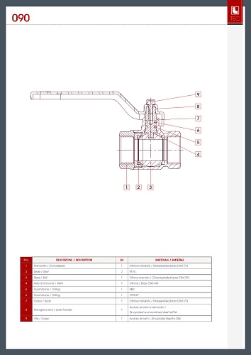 Кран шаровой латунный полнопроходной ВР-ВР, ручка-рычаг, Ду 10 (3/8&amp;quot;) Ру 50,  IDEAL 090, ITAP