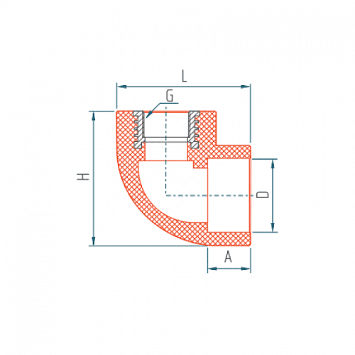 Отвод PP-R комб. ВР 25x3/4&amp;quot;