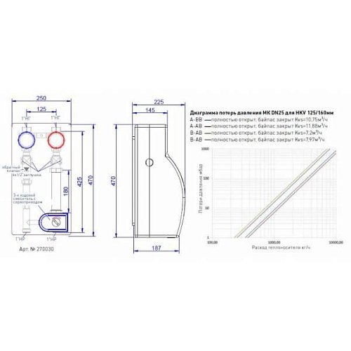 Насосная группа MK-0, DN25 (без насоса) NEW, HANSA