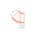 Отвод (красный) SLT BLOCKFIRE PP-R 45° 50