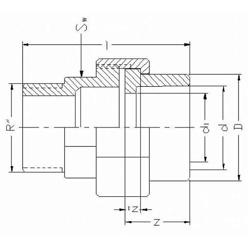 Муфта ППР комбинированная разъемная с НР 25x1&amp;quot;, SLT AQUA