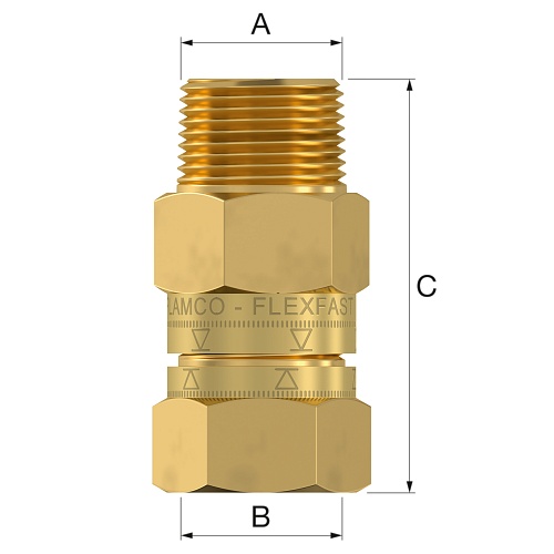 Резьбовое устройство Flexfast R3/4&amp;quot;/G3/4&amp;quot; для подключения/отключения Flexcon, Flamco