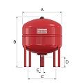 Расширительный мембранный бак Flexcon R, красный 35л, 3/4&amp;quot;, 6 bar, Flamco