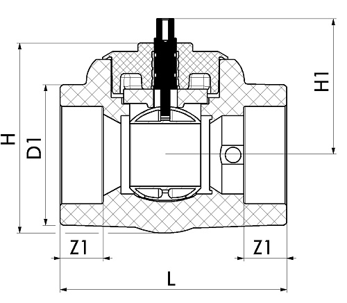 Кран ППР шаровой Ø32, SLT AQUA