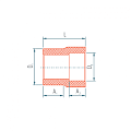 Муфта (красный) SLT BLOCKFIRE PP-R переходная НхВ 125х110