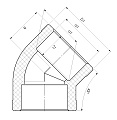 Отвод ППР Ø25x45°, SLT AQUA