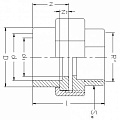 Муфта ППР комбинированная разъемная с ВР 25x1/2&amp;quot;, SLT AQUA