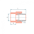 Муфта (красный) SLT BLOCKFIRE PP-R комб. НР 32x3/4&amp;quot;