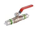 Шаровый кран латунный никилерованный под пресс MultiSkin тип 7695W Ø16x2,0, COMAP