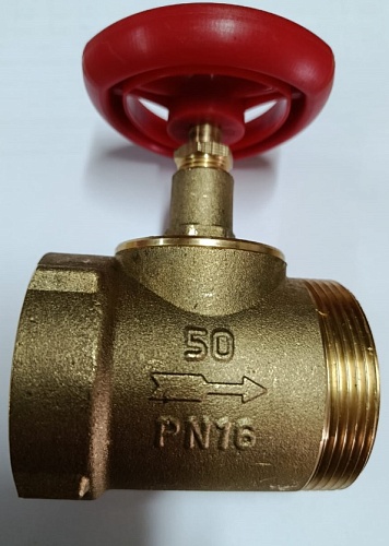 Клапан пожарный прямой КПЛ-50 Ду-50 латунь, муфта/цапка